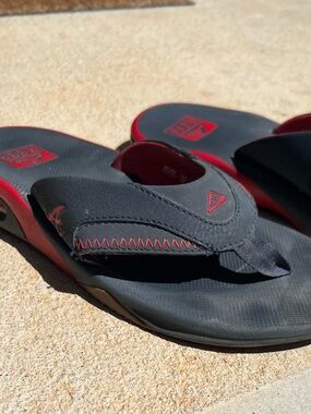 Pair of Reef Flip Flops with the Atlanta Braves "A"